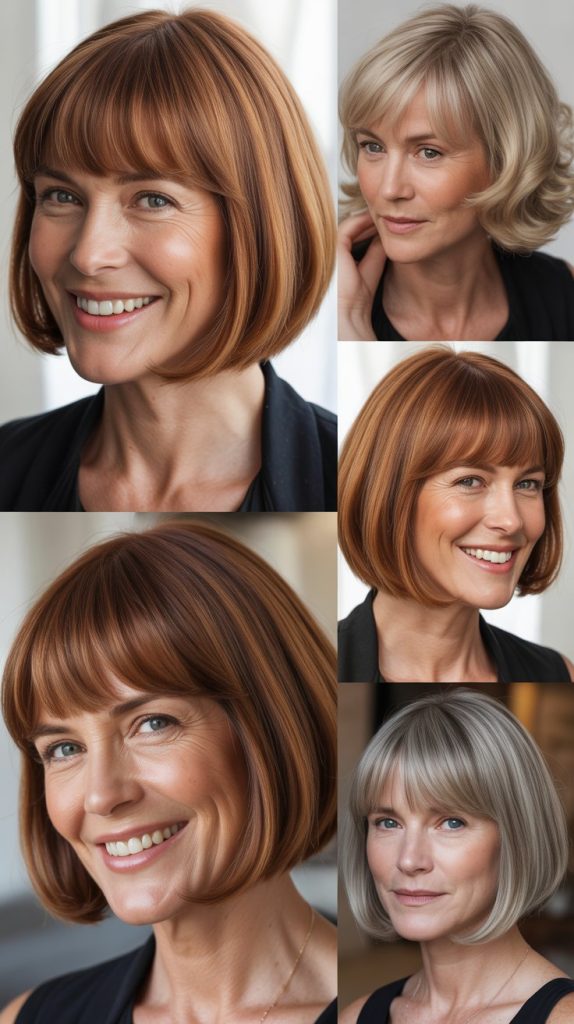 Tapered Lob with Full Bangs