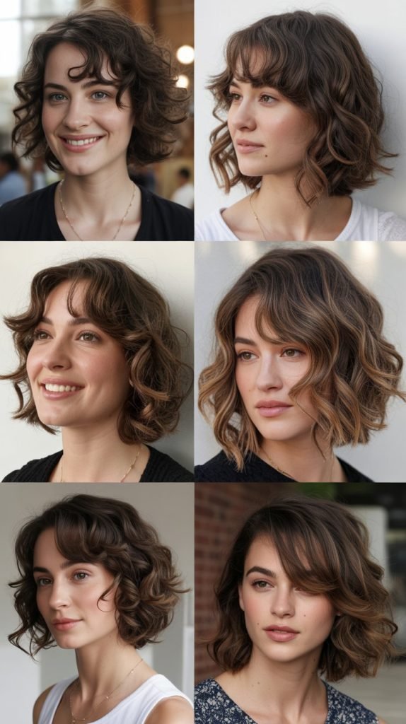  Wavy Lob with Side Bangs