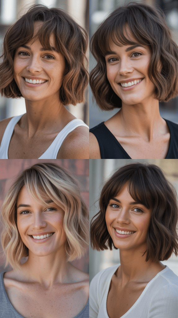 Wavy Bob With Long Piece-Out Bangs
