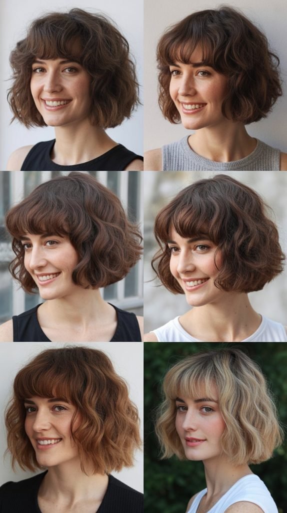  Wavy Bob With Concave Bangs