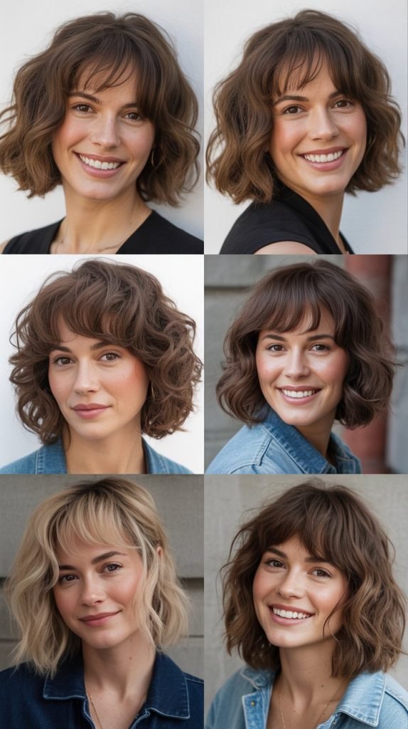  Wavy Lob With Baby Bangs