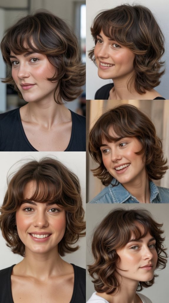 Layered Lob with Feathered Bangs