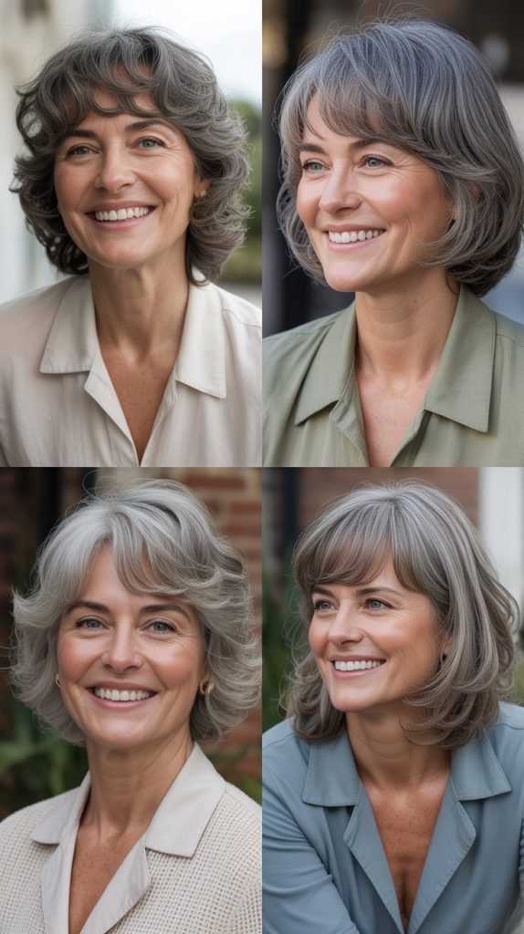 Wispy Bangs with Mid-Length Hair