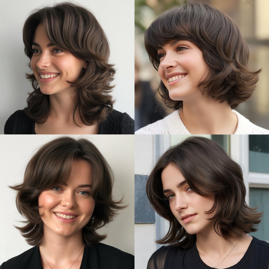  Wolf Cut with Curved Layers