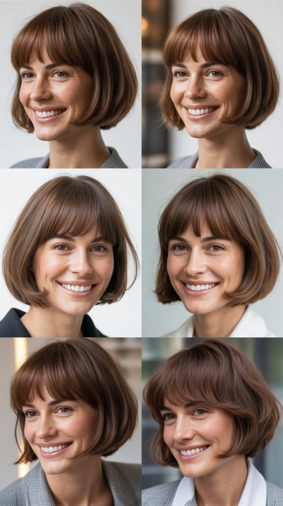  Sleek Bob With Layered Fringe