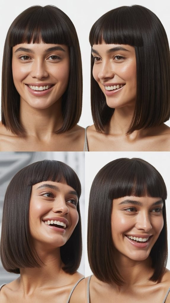 Straight Long Bob With Micro Fringe