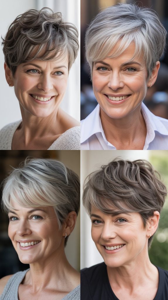 Rounded Pixie with Swoopy Bangs