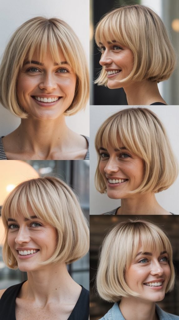 Pearl Blonde Bob with Micro Bangs