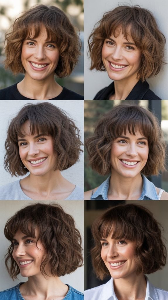  Wavy Bob With Choppy Bangs