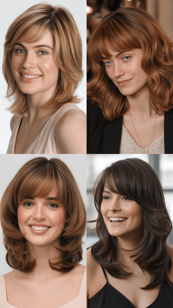  Soft Layers with Feathered Bangs