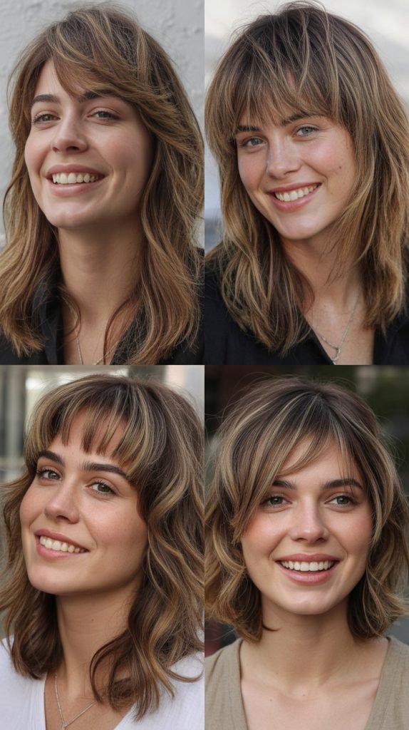 Textured Bangs with Shattered Layers