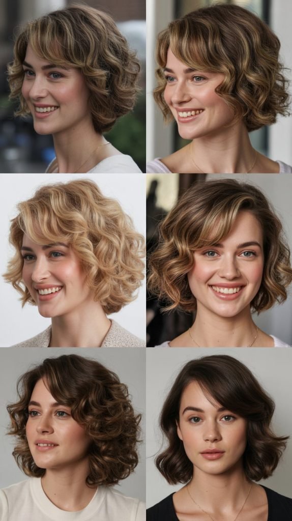  Wavy Bob With Swoopy Side Bangs