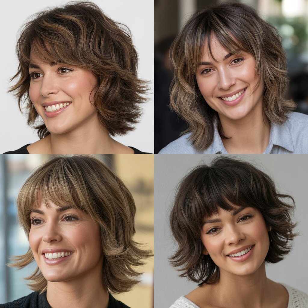 Textured Shag with Fringe Bangs