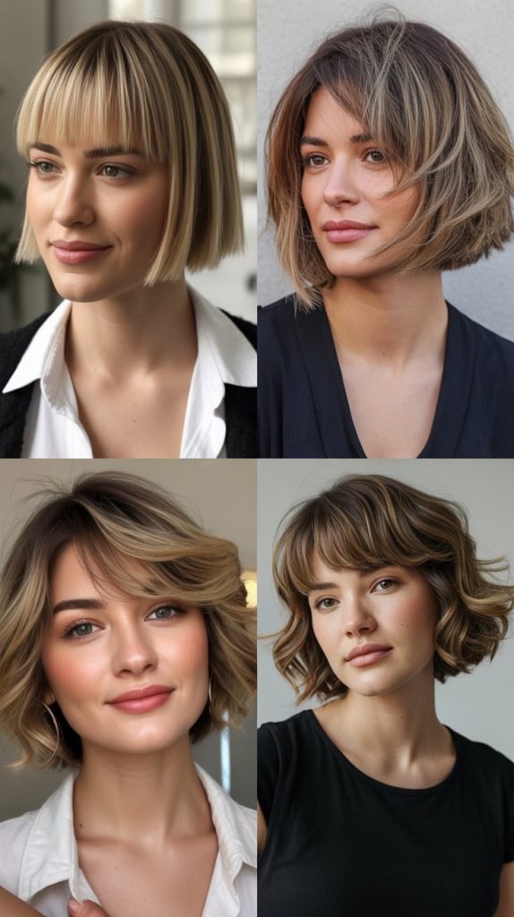  Stacked Bangs with Graduated Bob