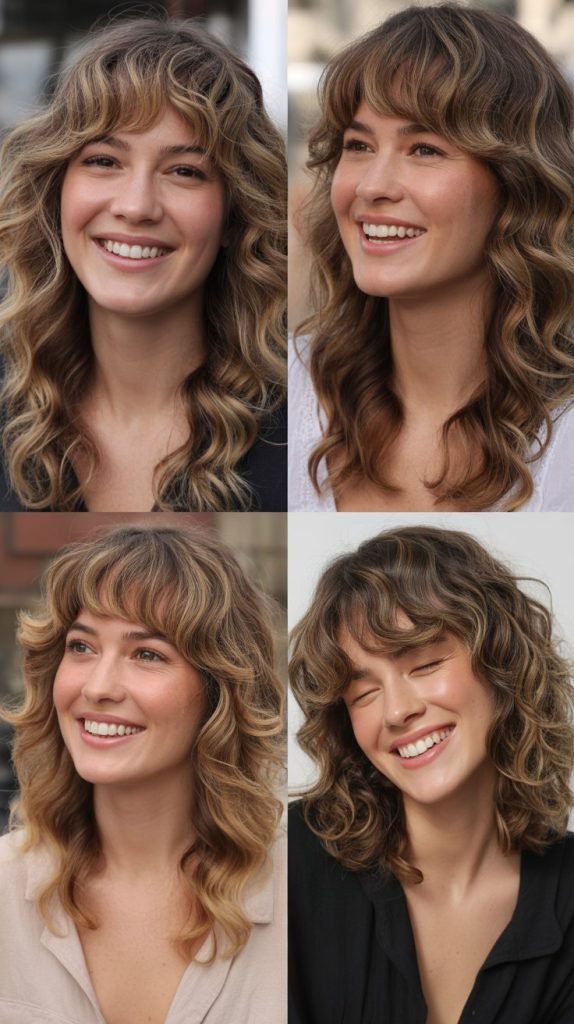 Side Bangs with Wavy Texture