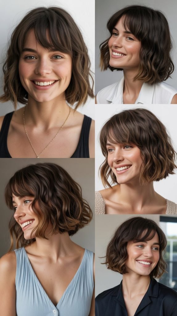  Disconnected Bob with Long Textured Bangs
