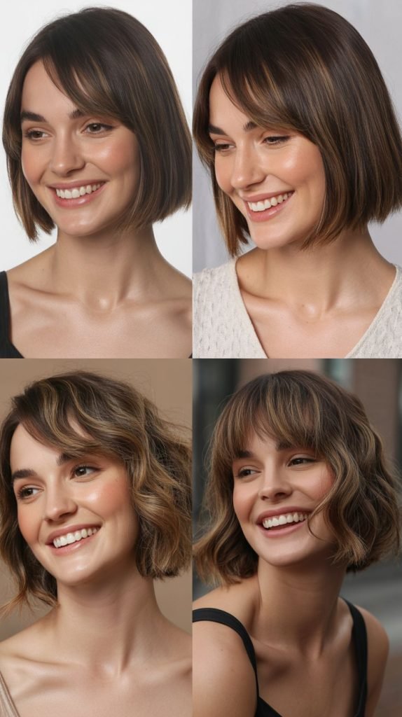  Blunt Bob With Wispy Side Bangs