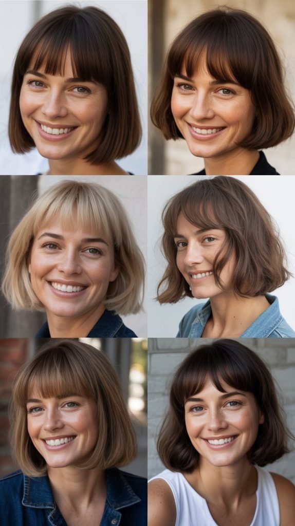  Blunt Bob With Straight-Across Bangs