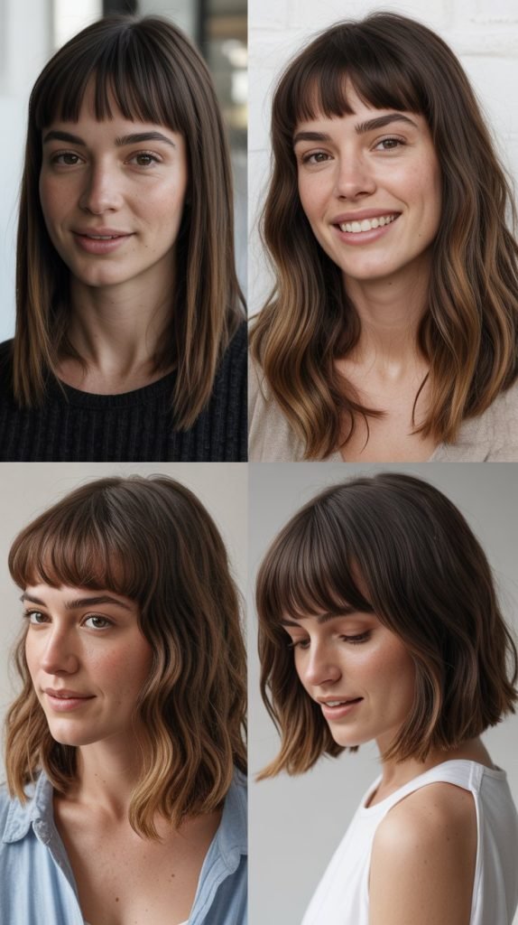  Long Bob With Eyebrow-Grazing Bangs