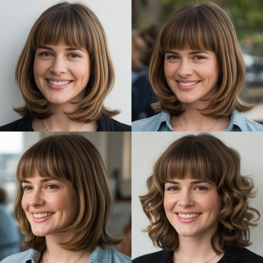 Full Blunt Bangs with Uniform Layers