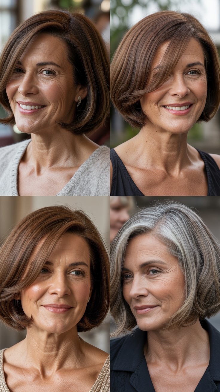 Asymmetrical Bob with Deep Side Part