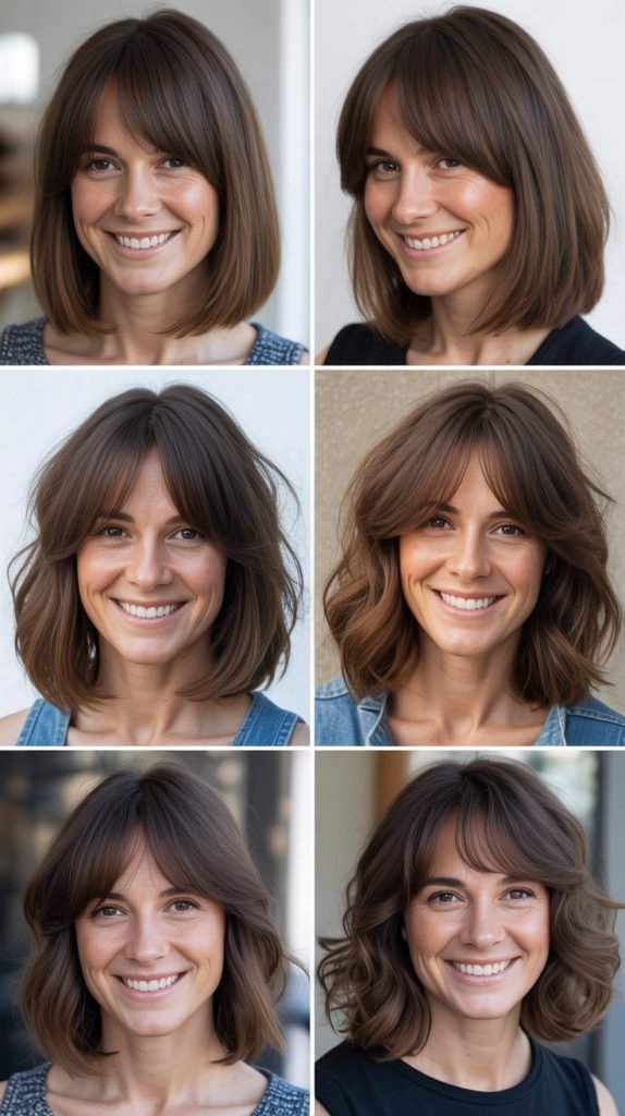  Layered Lob with Curtain Bangs
