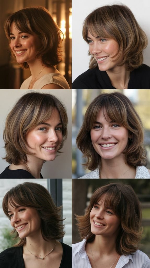  Layered Lob with Feathered Bangs