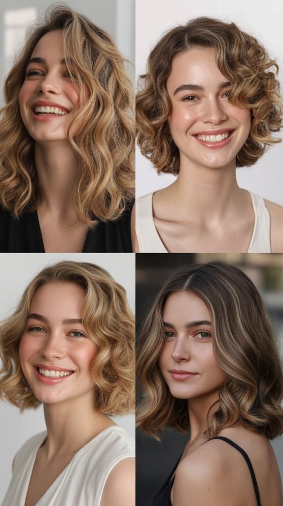 Shoulder-Length Waves with Side Part