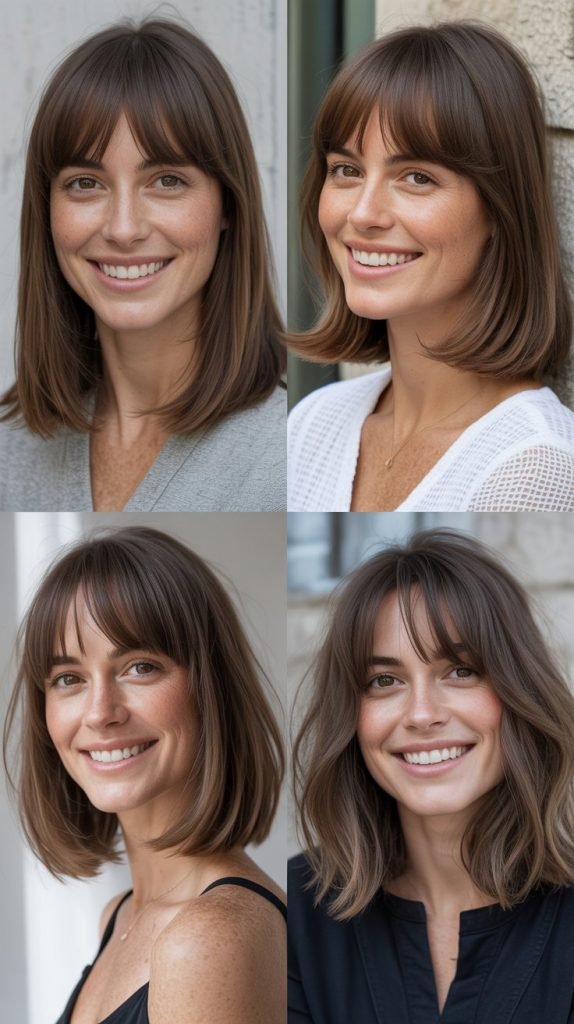  Long Bob With Brow-Skimming Bangs