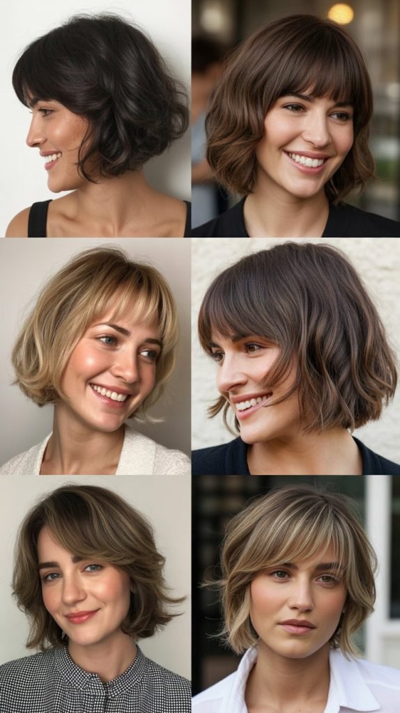 Asymmetrical Bangs with Layered Bob