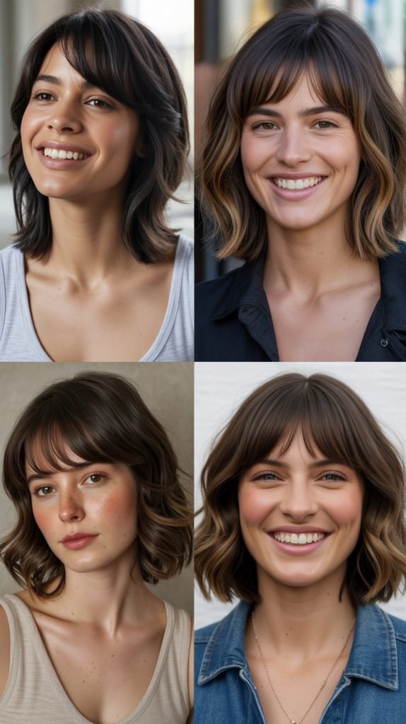 27 Medium-Length Lob Hairstyles with Bangs That Look Effortless