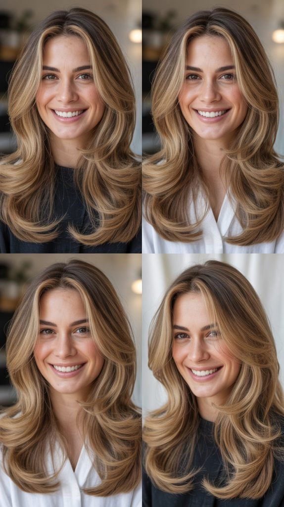  Long Layers with Face-Framing Highlights