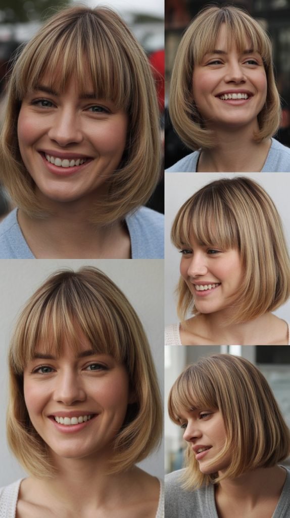 Blunt Bangs with Subtle Layers