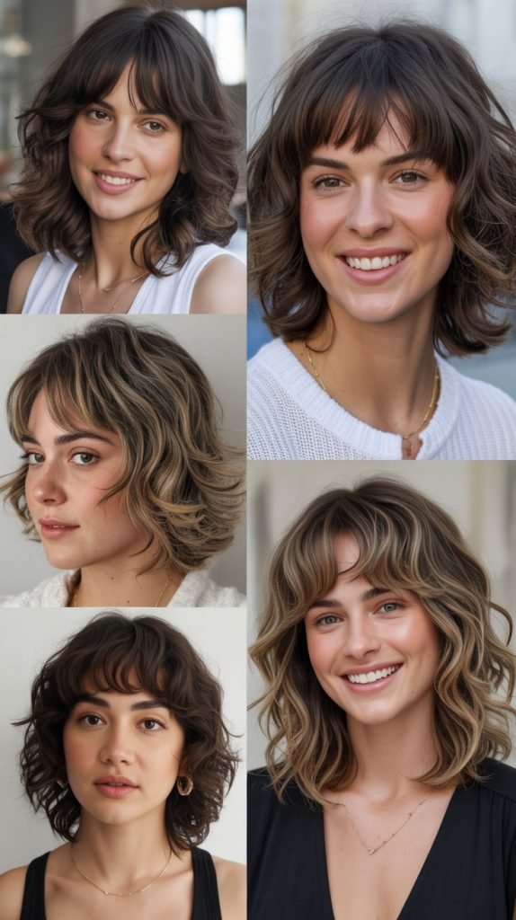 Textured Shag with Curtain Bangs