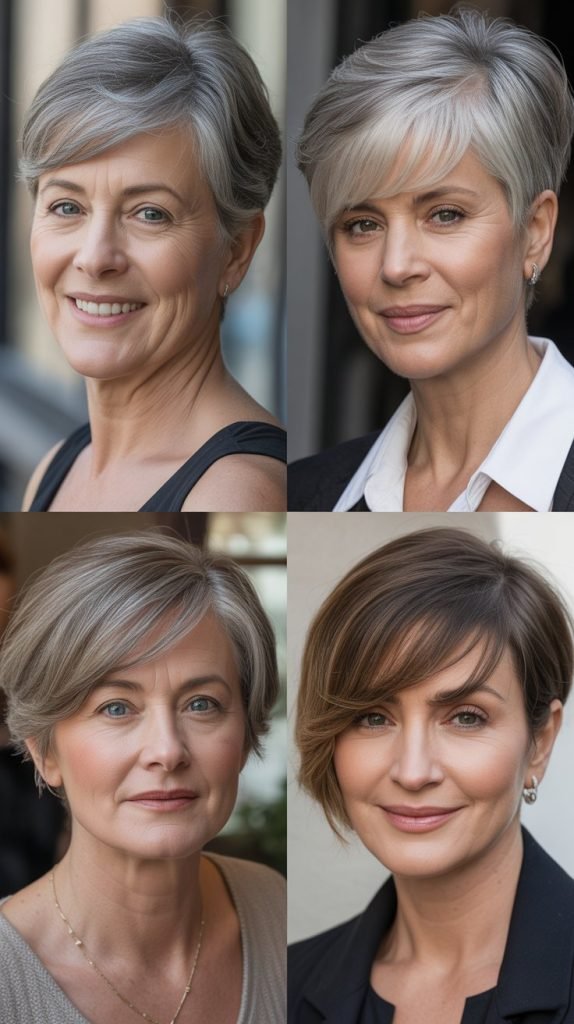 Smooth Pixie with Long Side-Swept Bangs