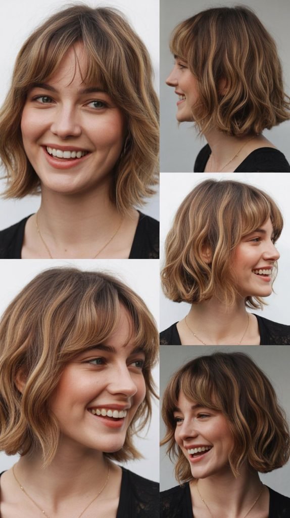 Tousled Lob with Long Bangs