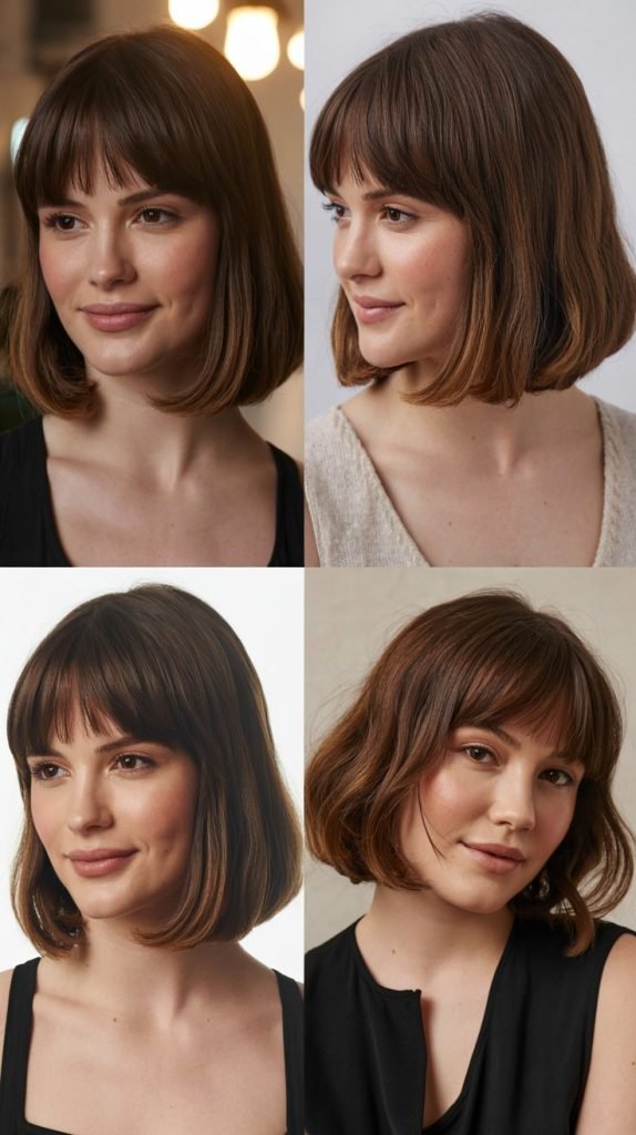 22. Piece-y Bob with Curtain Bangs