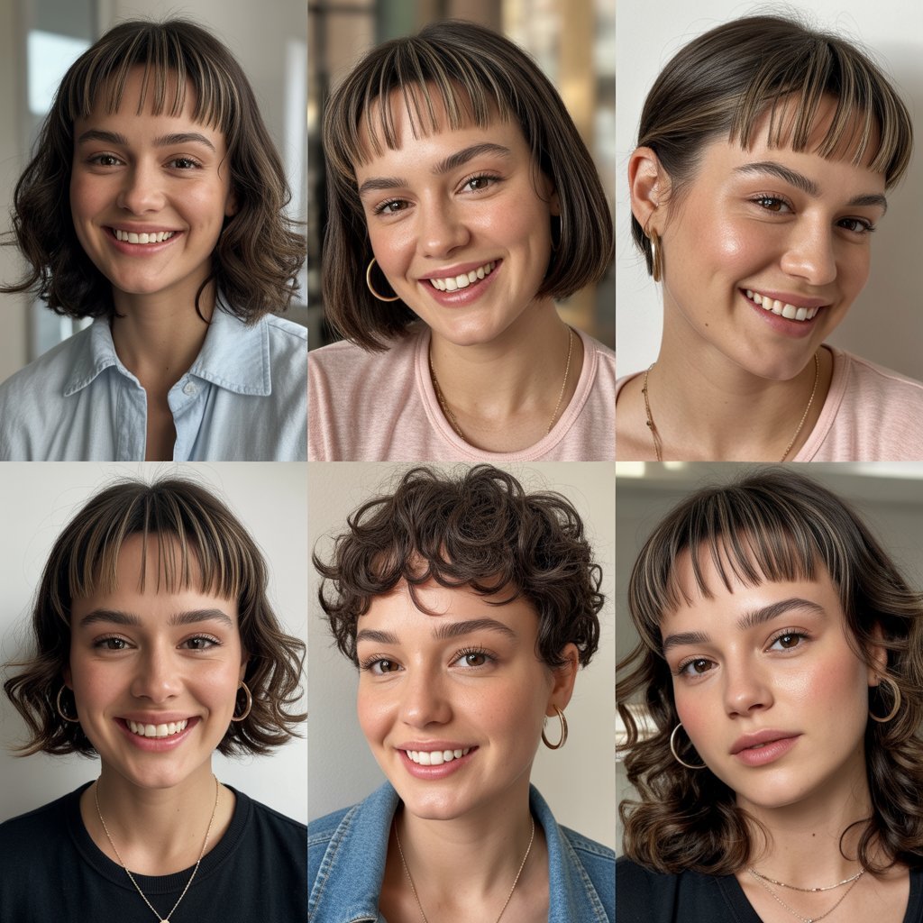 Arched Micro Bangs with Razor Layers