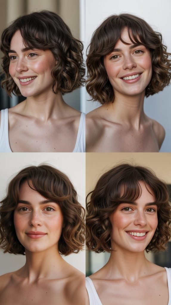  Wavy Bob With Parted Bangs