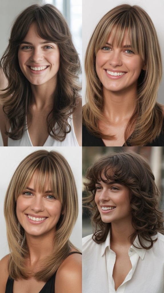 Center-Parted Bangs with V-Cut Layers