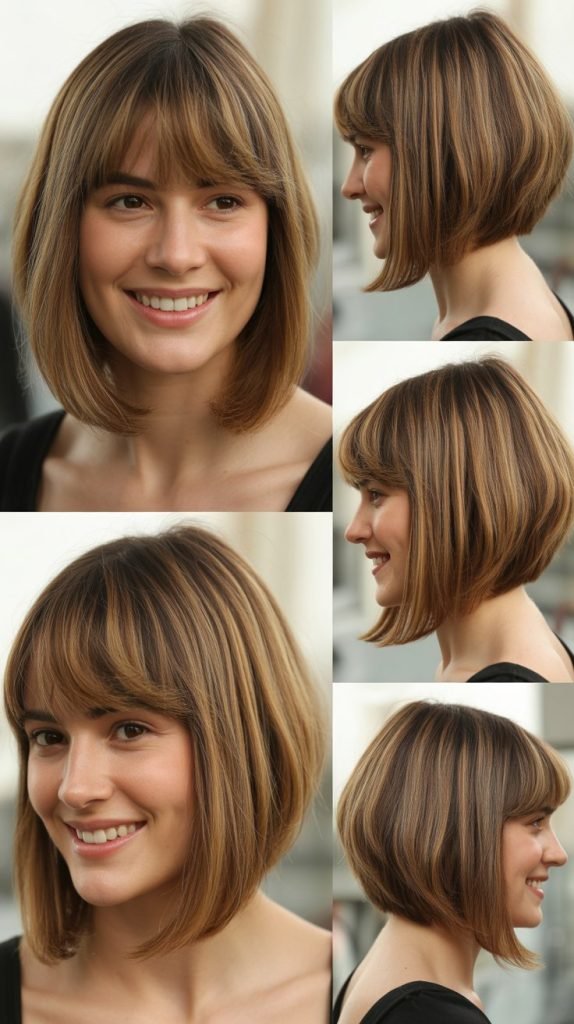  Graduated Long Bob With Straight-Across Bangs
