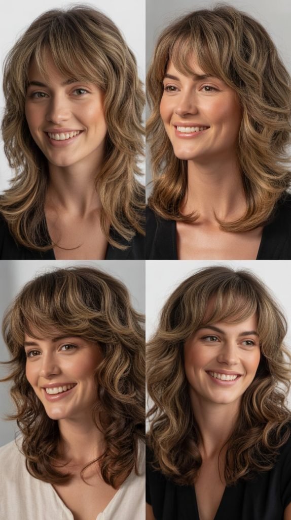 Feathered Bangs with Voluminous Layers