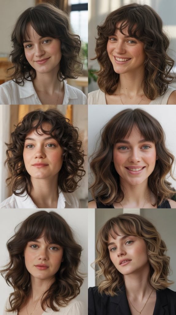 Wavy Midi with Curtain Bangs