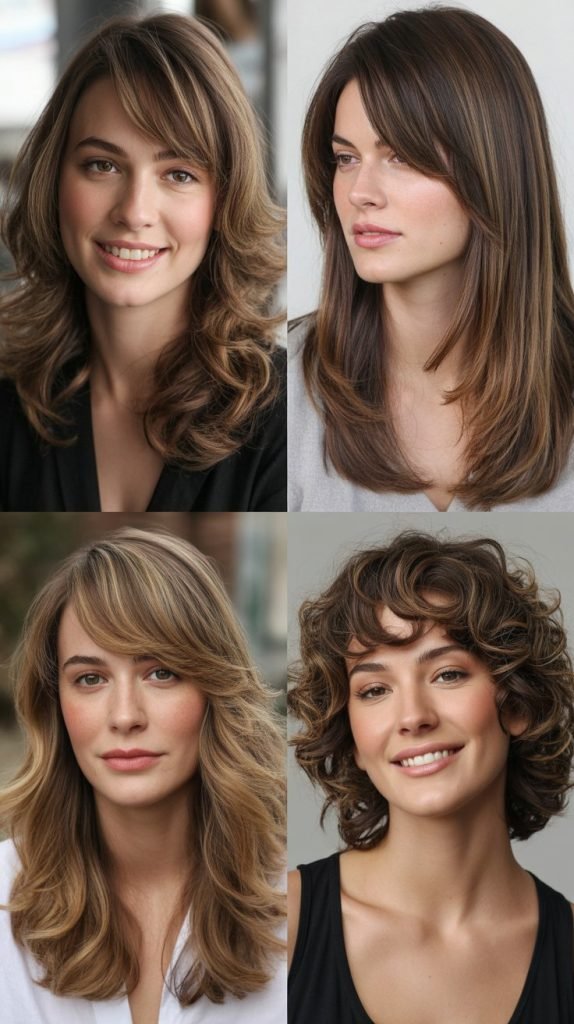 Side-Swept Bangs with Long Layers