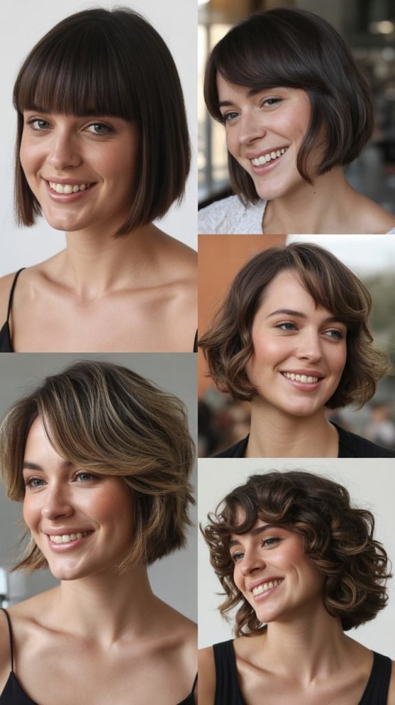  Face-Framing Bob with Swoopy Bangs