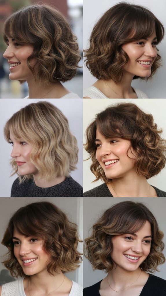  Wavy Bob With Long Side Bangs