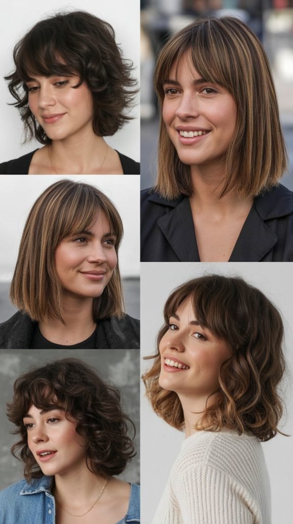 Shaggy Lob with Piece-y Bangs