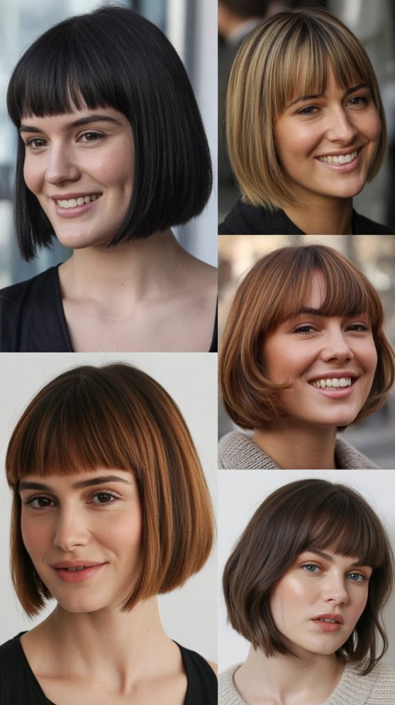 Precision Bob with Long Straight-Across Bangs