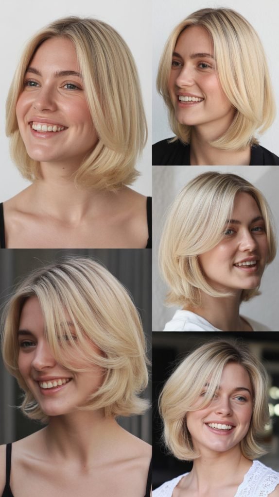 Pearl Blonde Lob with Smooth Layers