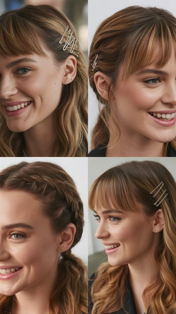Pinned-Back Bangs with Hidden Layers